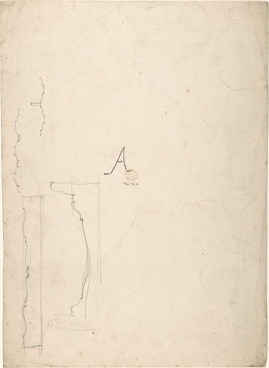 Design for a Wall with Three Windows, Charles Hindley and Sons (British, London 1841–1917 London), Graphite