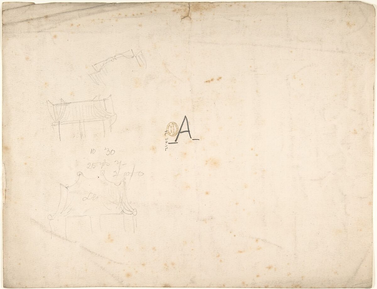 Design for a Wall with Three Windows, Charles Hindley and Sons (British, London 1841–1917 London), Graphite