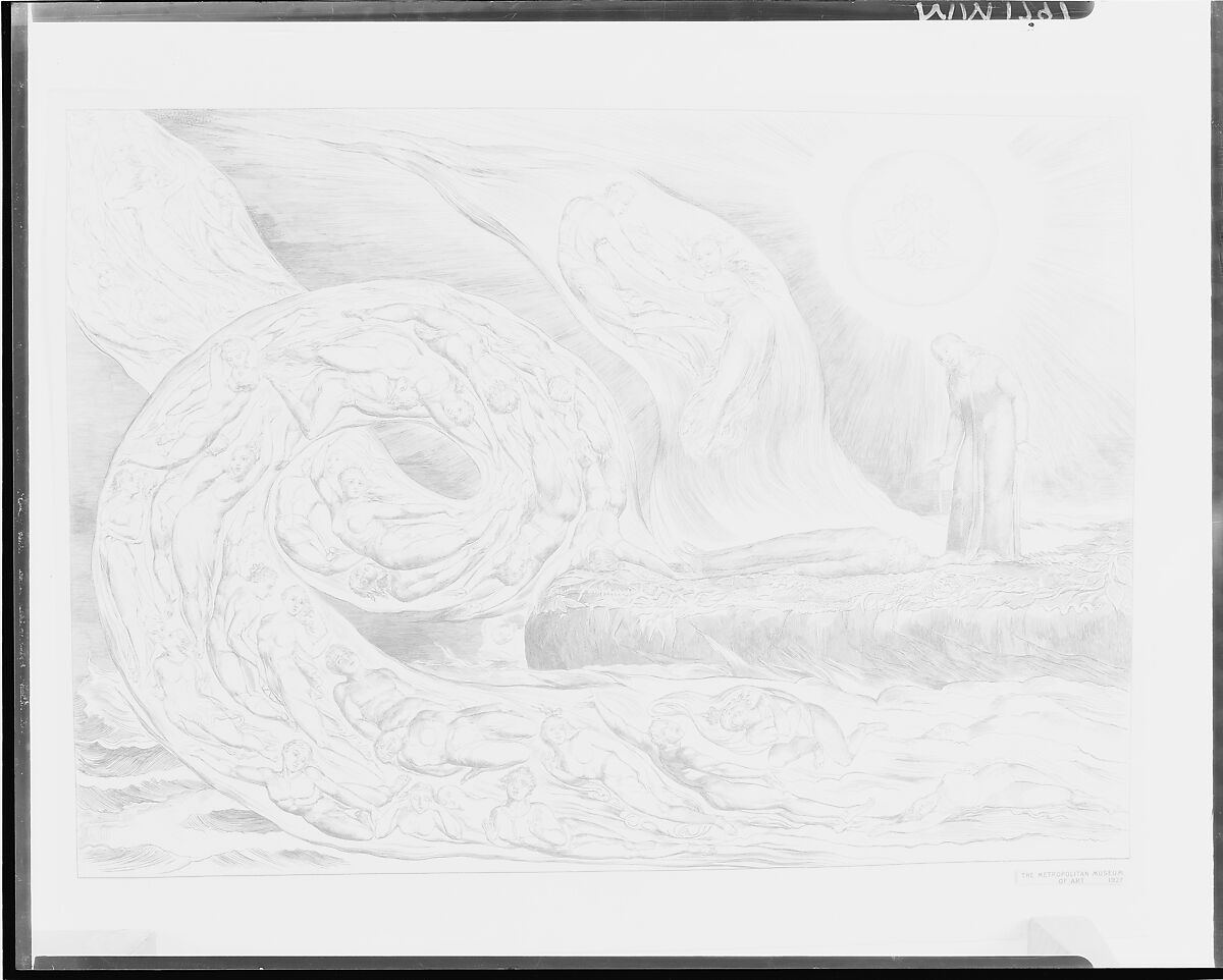 The Circle of the Lustful: Paolo and Francesca, William Blake (British, London 1757–1827 London), Engraving