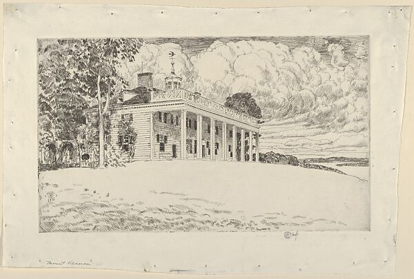 Mount Vernon, Virginia, Childe Hassam (American, Dorchester, Massachusetts 1859–1935 East Hampton, New York), Etching 