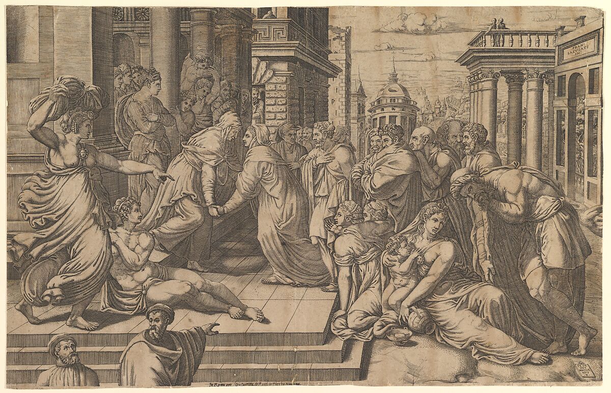 The Visitation, Giorgio Ghisi (Italian, Mantua ca. 1520–1582 Mantua), Engraving; fifth state of six 