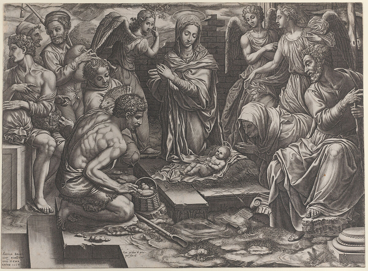 The Nativity, Giorgio Ghisi (Italian, Mantua ca. 1520–1582 Mantua), Engraving; fourth state of four