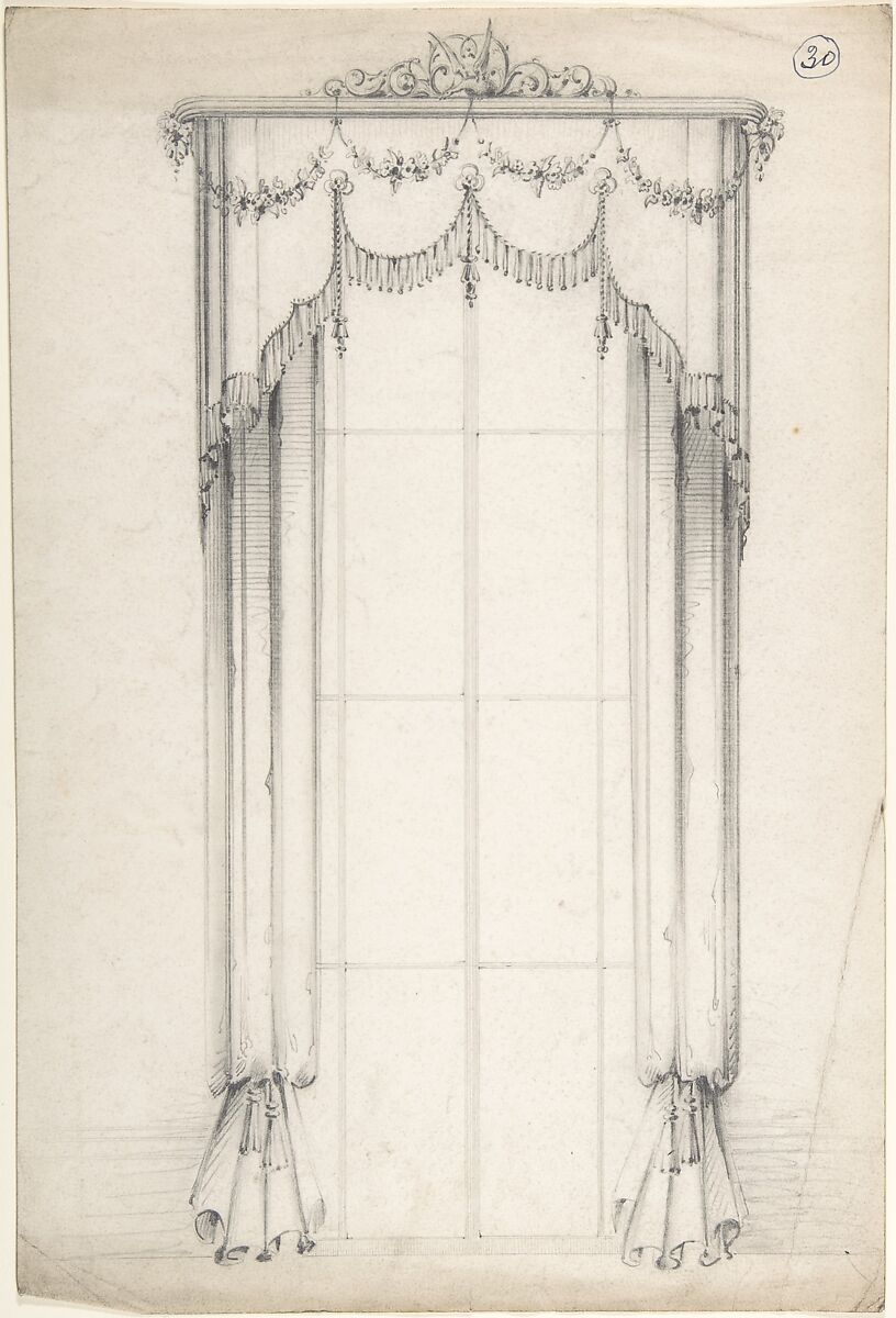 Design for Curtains, Charles Hindley and Sons (British, London 1841–1917 London), Graphite 