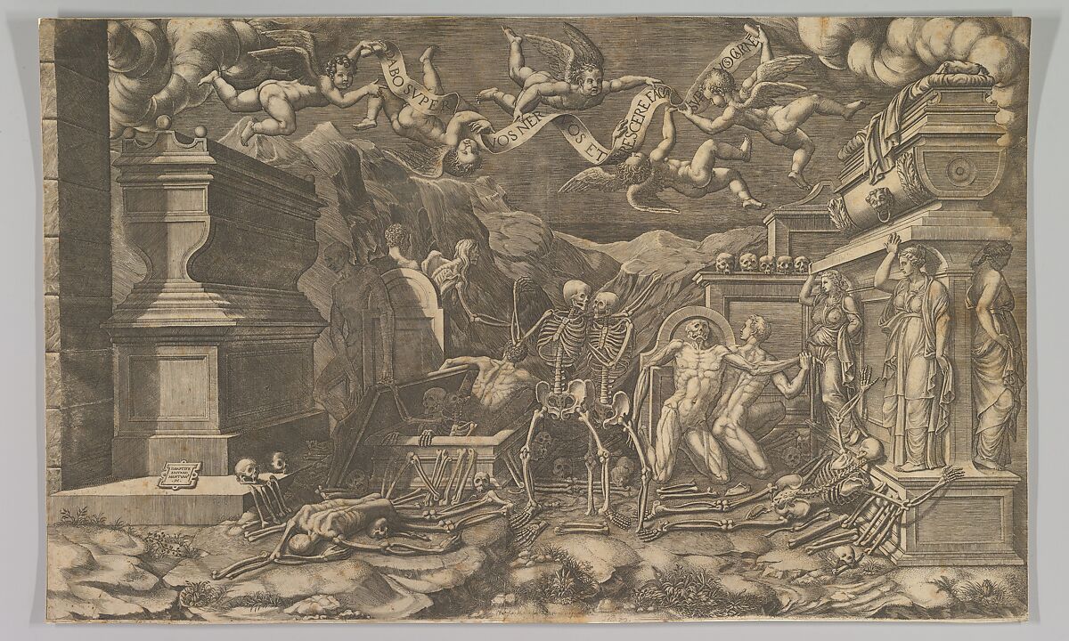 The Vision of Ezekiel, Giorgio Ghisi (Italian, Mantua ca. 1520–1582 Mantua), Etching; fourth state of six (BLL) 