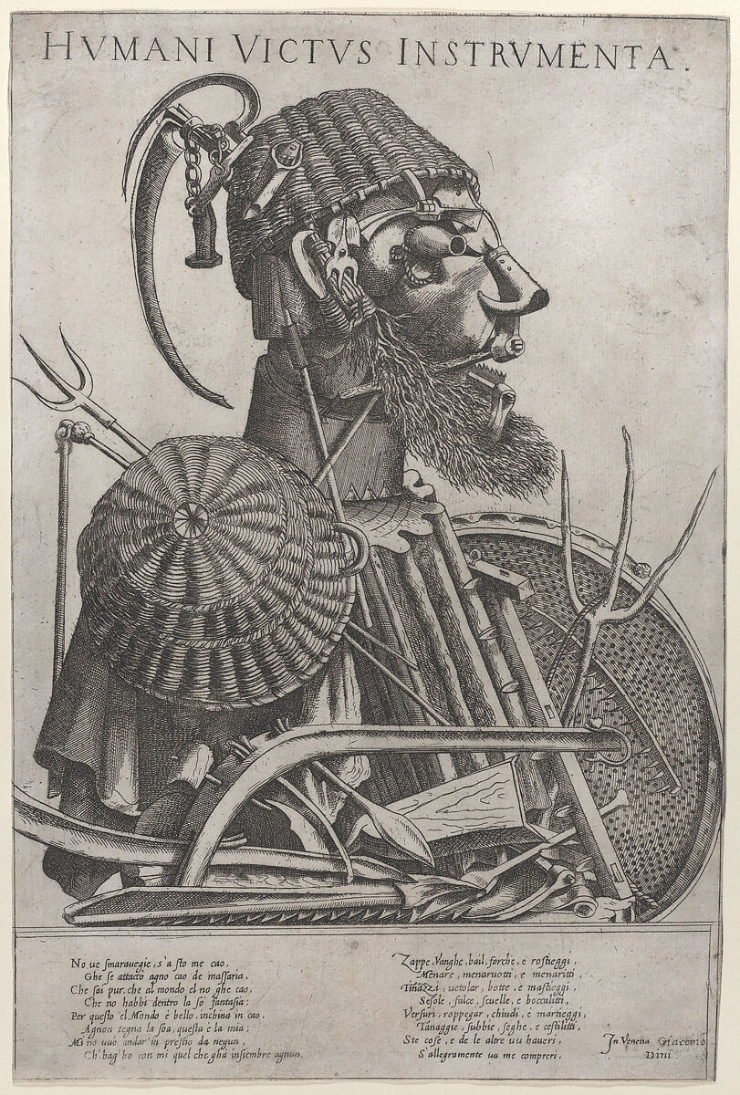 Instruments of Human Sustenance (Humani Victus Instrumenta): Agriculture, In the manner of Giuseppe Arcimboldo (Italian, Milan (?) 1527?–1593 Milan), Engraving