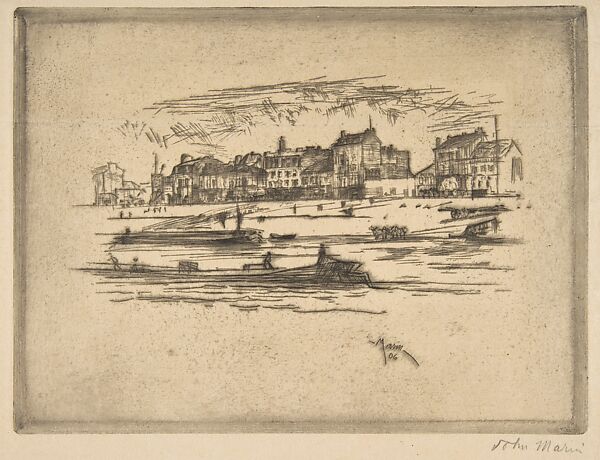 Near Quai D'Ivry, John Marin (American, Rutherford, New Jersey 1870–1953 Cape Split, Maine), Etching 
