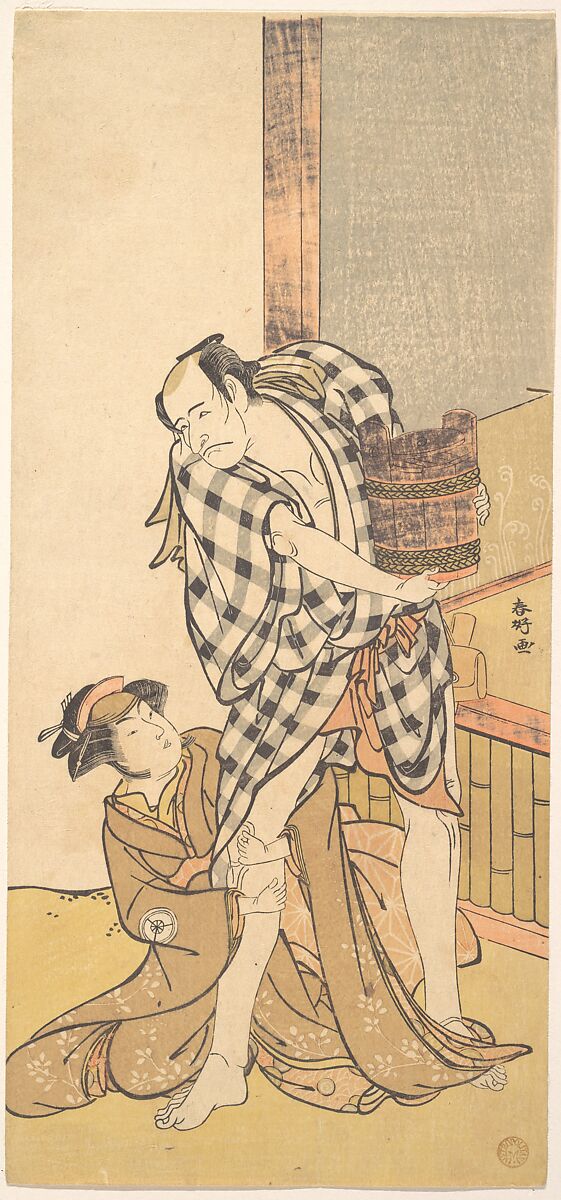 Scene from the Play Yoshitsune and the Thousand Cherry Trees (Yoshitsune senbon zakura), Katsukawa Shunkō (Japanese, 1743–1812), Woodblock print; ink and color on paper, Japan 