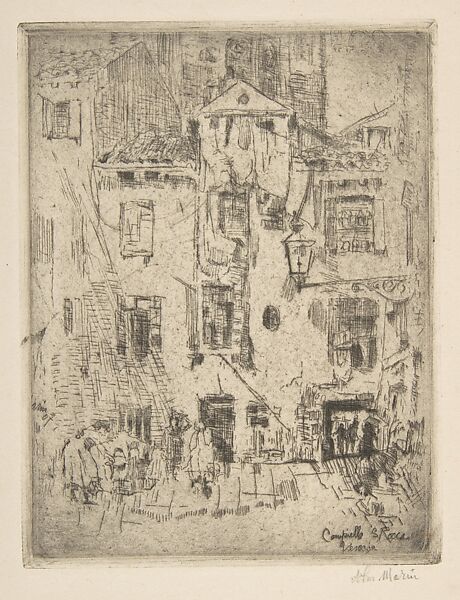Campiello S. Rocco, Venice, John Marin (American, Rutherford, New Jersey 1870–1953 Cape Split, Maine), Etching 