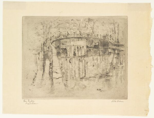 Bridge over Canal, Amsterdam, John Marin (American, Rutherford, New Jersey 1870–1953 Cape Split, Maine), Etching 