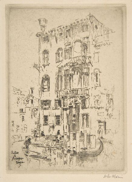 Sestiere di Dorso Duro, Venice, John Marin (American, Rutherford, New Jersey 1870–1953 Cape Split, Maine), Etching 