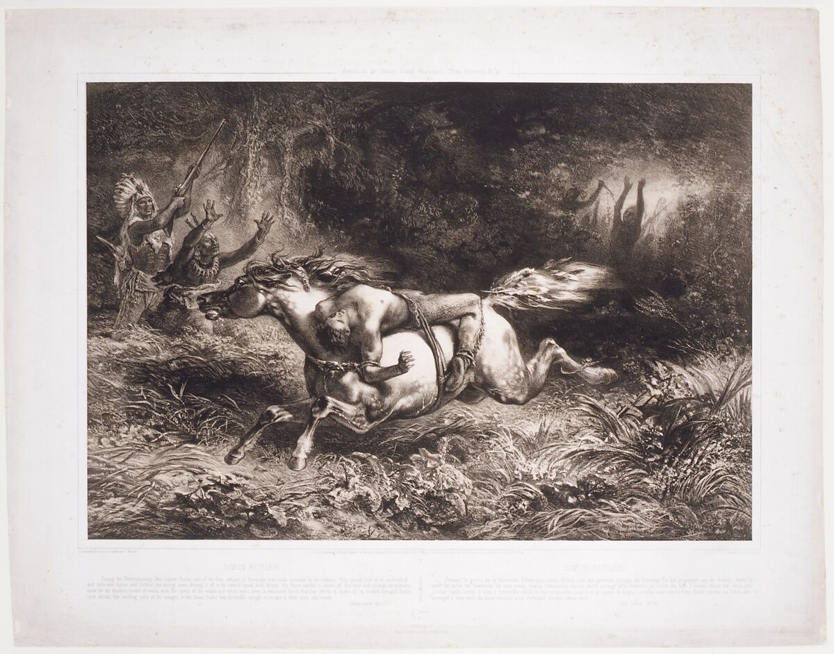 Simon Butler (Indian Trails, vol. II), Jean-François Millet (French, Gruchy 1814–1875 Barbizon), Lithograph printed with tonal plate on chine collé; second (final) state