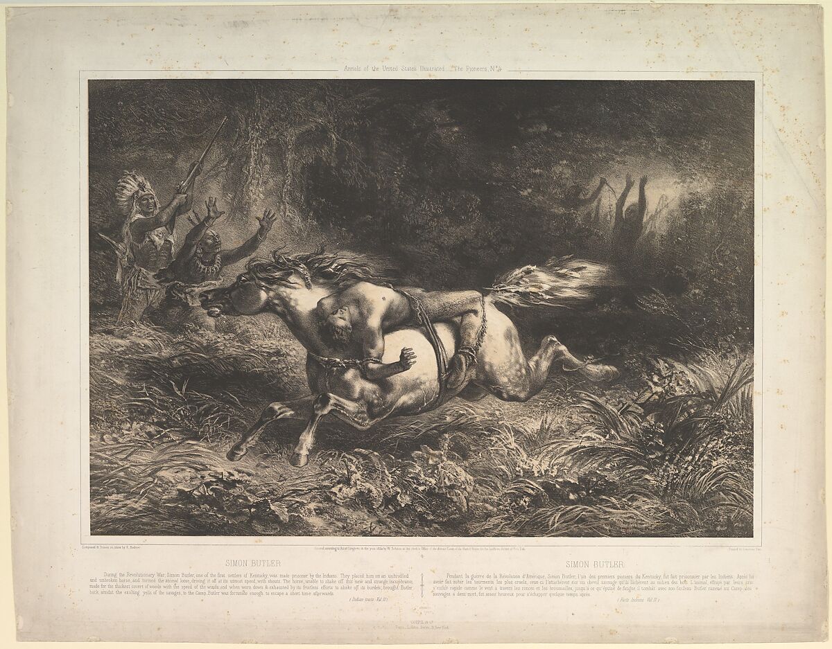 Simon Butler (Indian Trails, vol. II), Jean-François Millet (French, Gruchy 1814–1875 Barbizon), Lithograph printed with tonal plate on chine collé; second (final) state 