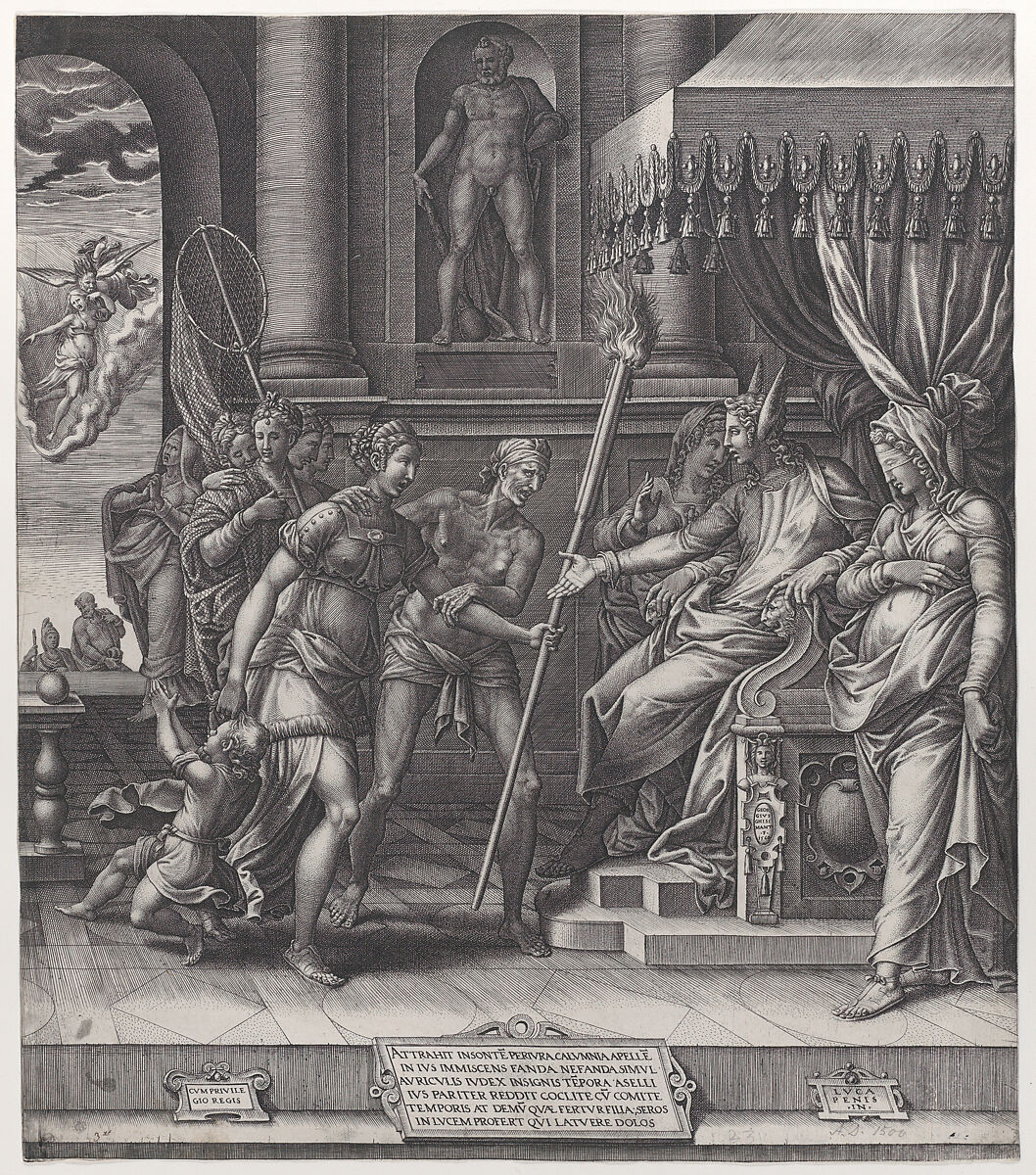 The Calumny of Apelles, Giorgio Ghisi (Italian, Mantua ca. 1520–1582 Mantua), Engraving; third state of six