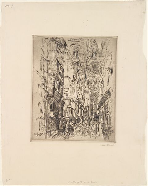 Rue de l'Epicerie, Rouen, John Marin (American, Rutherford, New Jersey 1870–1953 Cape Split, Maine), Etching 