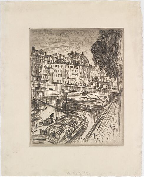 The Quay, Seine, Paris, John Marin (American, Rutherford, New Jersey 1870–1953 Cape Split, Maine), Etching 