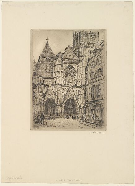 Meaux Cathedral, John Marin (American, Rutherford, New Jersey 1870–1953 Cape Split, Maine), Etching; first state of two 