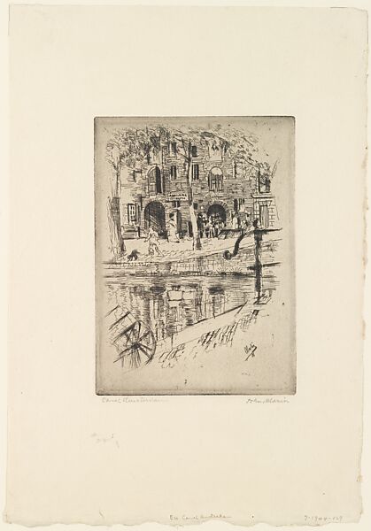 Canal, Amsterdam, John Marin (American, Rutherford, New Jersey 1870–1953 Cape Split, Maine), Etching 