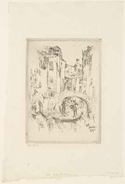 Ponte Paradiso, Venice, John Marin (American, Rutherford, New Jersey 1870–1953 Cape Split, Maine), Etching 
