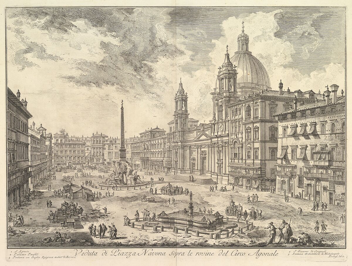 Giovanni Battista Piranesi | The Piazza Navona, Rome, above the ruins ...