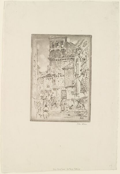 Clock Tower of Sta. Maria Zobenigo, Venice, John Marin (American, Rutherford, New Jersey 1870–1953 Cape Split, Maine), Etching 