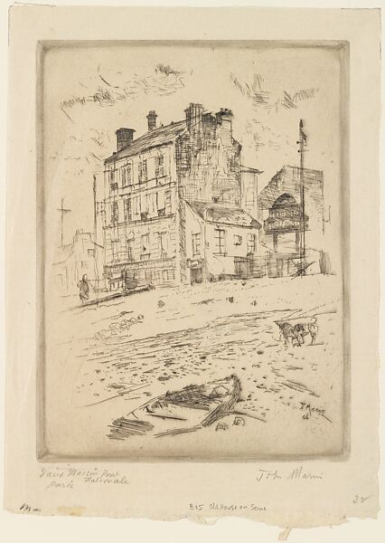 Old House, Quai D'Ivry, John Marin (American, Rutherford, New Jersey 1870–1953 Cape Split, Maine), Etching 