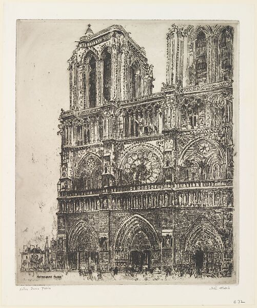 Notre Dame, Paris, John Marin (American, Rutherford, New Jersey 1870–1953 Cape Split, Maine), Etching; fifth state of five 
