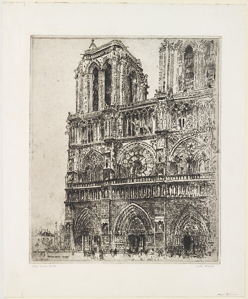 Notre Dame, Paris, John Marin (American, Rutherford, New Jersey 1870–1953 Cape Split, Maine), Etching; fourth state of five 