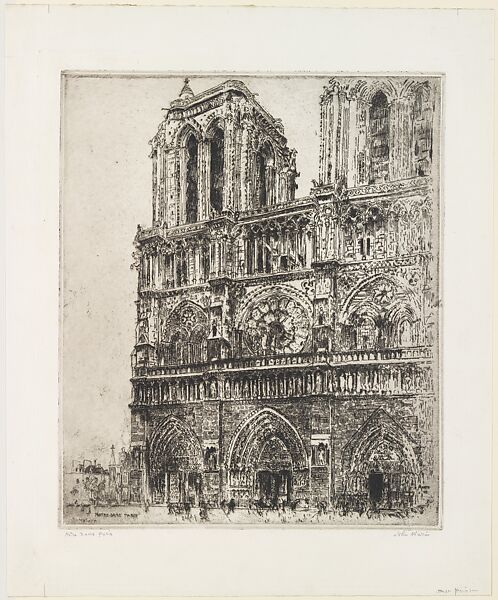 Notre Dame, Paris, John Marin (American, Rutherford, New Jersey 1870–1953 Cape Split, Maine), Etching; fourth state of five 