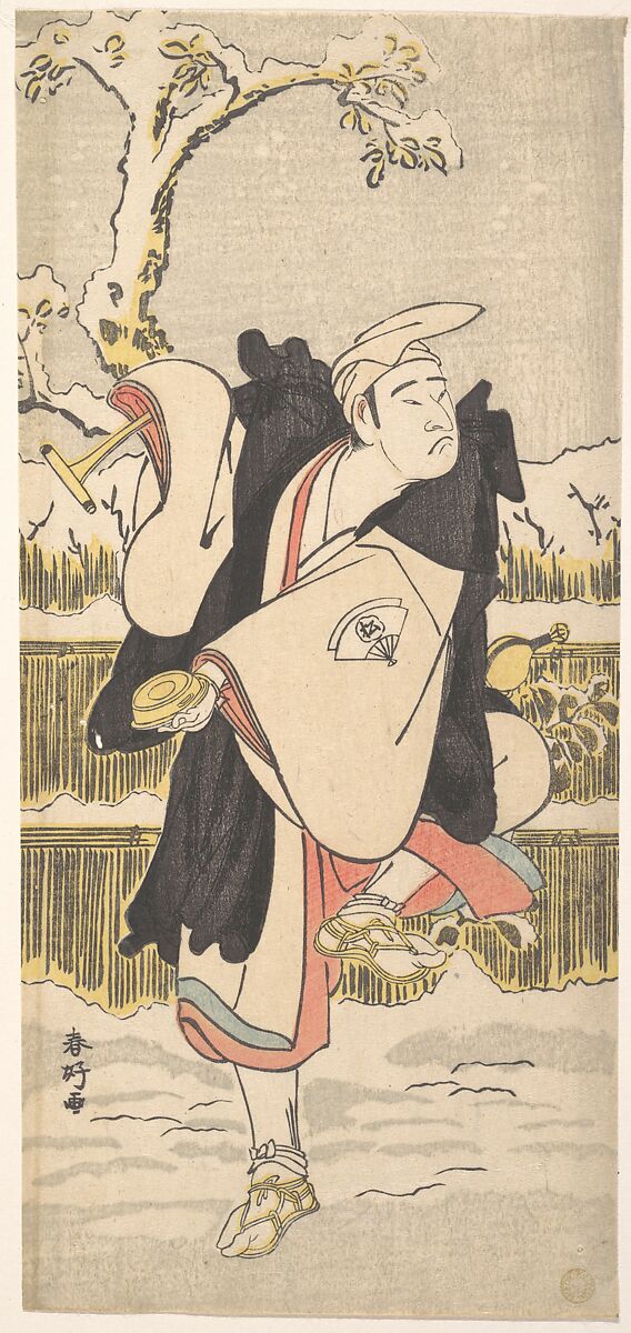 Onoe Matsusuke as a Kannen-Butsu or Mendicant Buddhist Monk, Katsukawa Shunkō (Japanese, 1743–1812), Woodblock print; ink and color on paper, Japan 