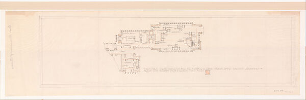 Francis W. Little House: Furniture Plan, Frank Lloyd Wright (American, Richland Center, Wisconsin 1867–1959 Phoenix, Arizona) and Studio, Graphite and orange and brown pencil 