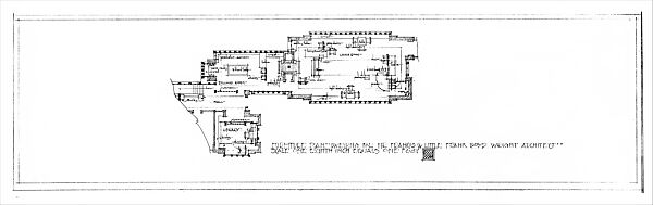 Francis W. Little House: Furniture Plan, Frank Lloyd Wright (American, Richland Center, Wisconsin 1867–1959 Phoenix, Arizona) and Studio, Graphite and orange and brown pencil