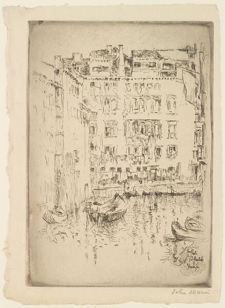 From Ponte S. Pantaleo, Venice, John Marin (American, Rutherford, New Jersey 1870–1953 Cape Split, Maine), Etching 