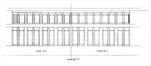Francis W. Little House: Schemes 1 and 2 for the Bay and Clerestory Windows of the Living Room, Frank Lloyd Wright (American, Richland Center, Wisconsin 1867–1959 Phoenix, Arizona) and Studio, Graphite