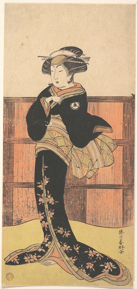 Kabuki Actor Iwai Hanshirō IV, Katsukawa Shunkō (Japanese, 1743–1812), Woodblock print (nishiki-e); ink and color on paper, Japan 