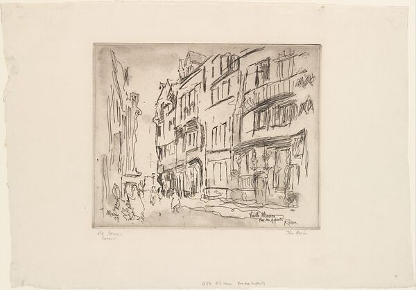 Old House, Rue Des Arpents, Rouen I, John Marin (American, Rutherford, New Jersey 1870–1953 Cape Split, Maine), Etching; second state of two 