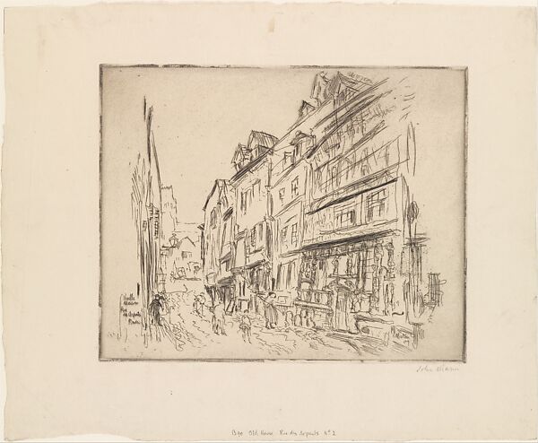Old House, Rue des Arpents, Rouen, II, John Marin (American, Rutherford, New Jersey 1870–1953 Cape Split, Maine), Etching 