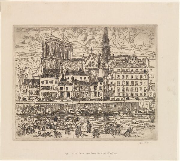 Notre Dame, Seen from the Quai Celestins, Paris, John Marin (American, Rutherford, New Jersey 1870–1953 Cape Split, Maine), Etching 