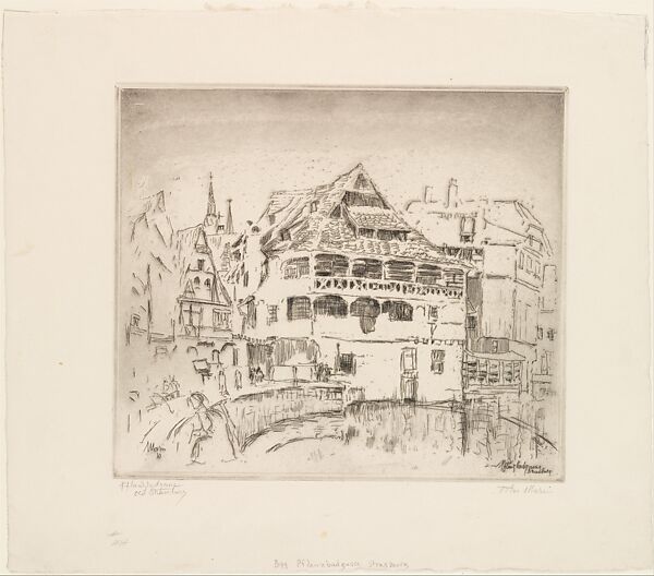 Pflanzbadgasse, Strasburg, John Marin (American, Rutherford, New Jersey 1870–1953 Cape Split, Maine), Etching 