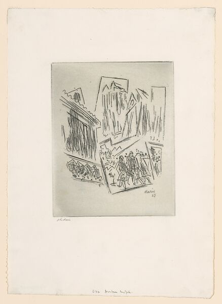 Downtown New York, Three Movements, John Marin (American, Rutherford, New Jersey 1870–1953 Cape Split, Maine), Etching 
