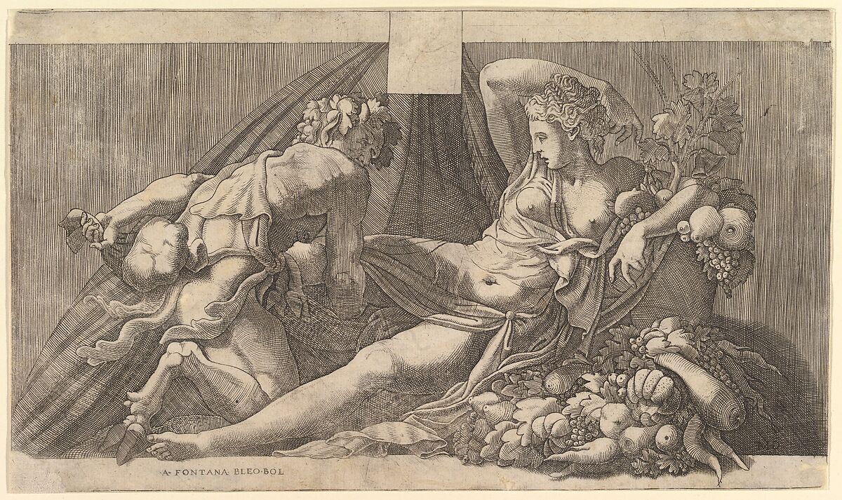 Jupiter and Antiope, Attributed to Master FG (Italian, active mid-16th century), Engraving 
