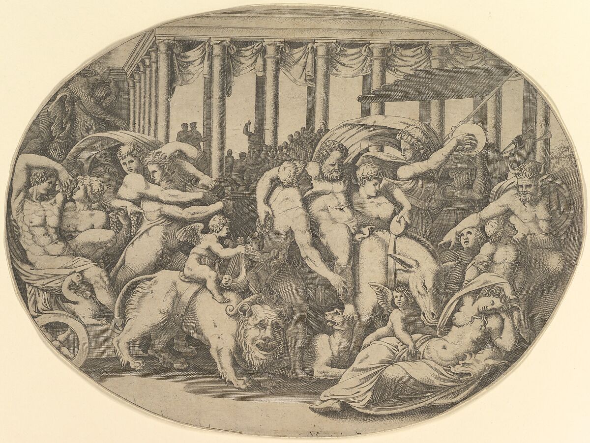 The Triumph of Bacchus, Anonymous, Italian?, 16th century, Engraving 