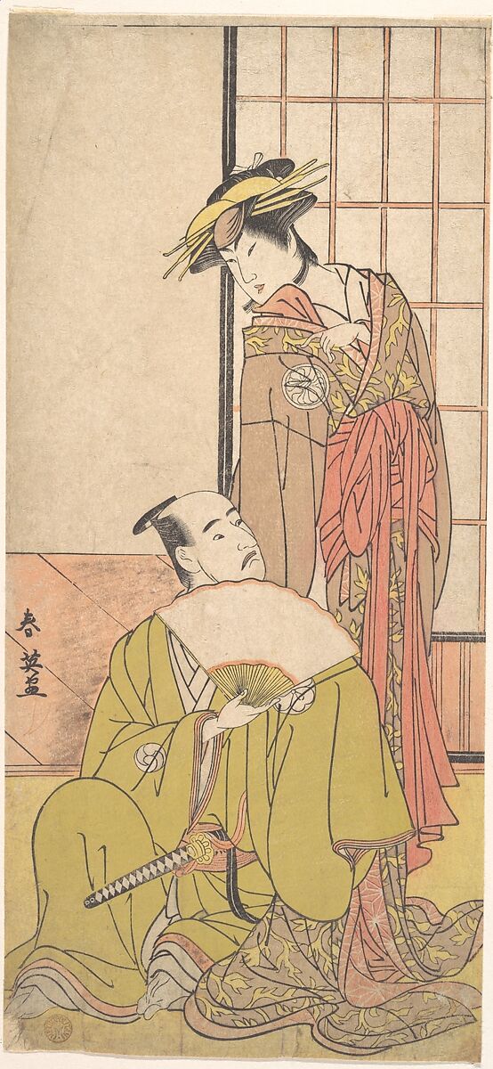 The Eighth Morita Kanya in the Role of Oboshi Yuranosuke, Katsukawa Shun&#39;ei 勝川春英 (Japanese, 1762–1819), Woodblock print; ink and color on paper, Japan 