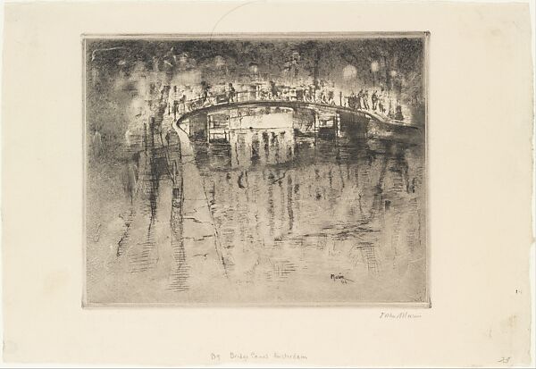 Bridge over Canal, Amsterdam, John Marin (American, Rutherford, New Jersey 1870–1953 Cape Split, Maine), Etching; second state of two