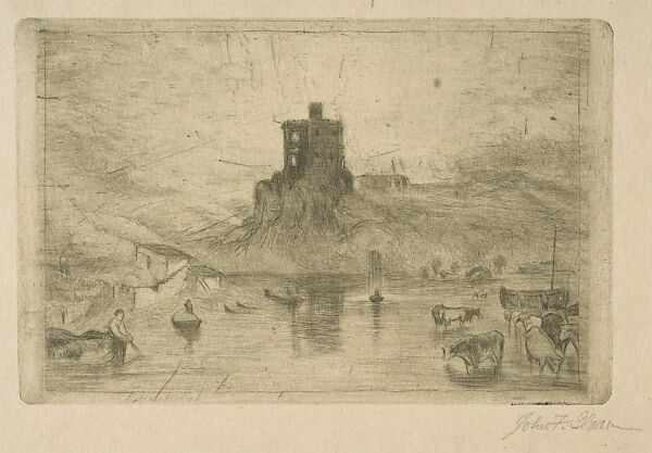 Dedham Castle, after Turner, John Sloan (American, Lock Haven, Pennsylvania 1871–1951 Hanover, New Hampshire), Etching 