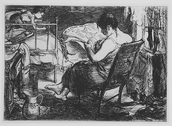 The Woman's Page, from "New York City Life", John Sloan (American, Lock Haven, Pennsylvania 1871–1951 Hanover, New Hampshire), Etching