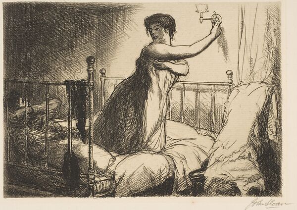 Turning out the Light, from "New York City Life", John Sloan (American, Lock Haven, Pennsylvania 1871–1951 Hanover, New Hampshire), Etching 