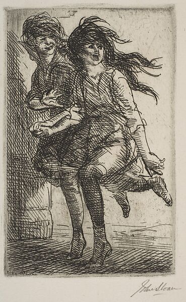 Girls Running, John Sloan (American, Lock Haven, Pennsylvania 1871–1951 Hanover, New Hampshire), Etching 