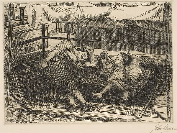 Woman and Child on the Roof