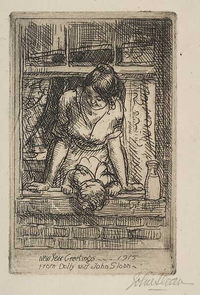 Greetings 1915, John Sloan (American, Lock Haven, Pennsylvania 1871–1951 Hanover, New Hampshire), Etching 