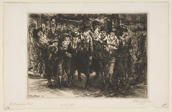 Return from Toil, John Sloan (American, Lock Haven, Pennsylvania 1871–1951 Hanover, New Hampshire), Etching 